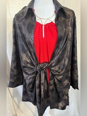 Misha Co. Textured Black Knit Jacket XL PTP 25